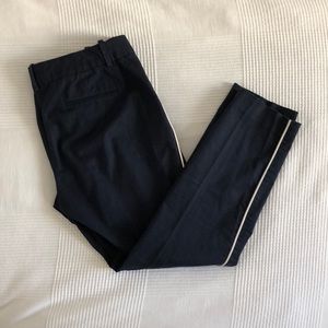 Cafe Capri in navy blue tuxedo stripe